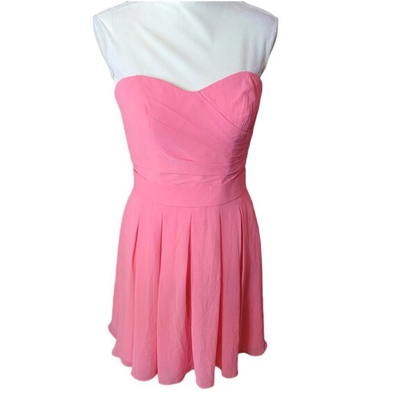 NWT Bill Levkoff Pink Strapless Flowy Evening Dress in Pink Size 10 - Picture 1 of 5